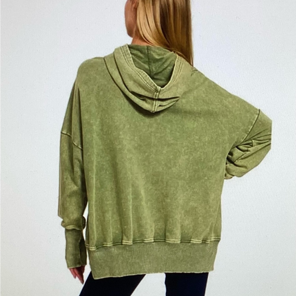 New—Zenana Tan Sweatshirt Hoodie - Picture 4 of 4